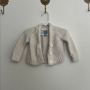 Baby GAP Cream Knit Cardigan 12 - 18 Months Gender Neutral Girl Boy Soft